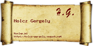 Holcz Gergely névjegykártya